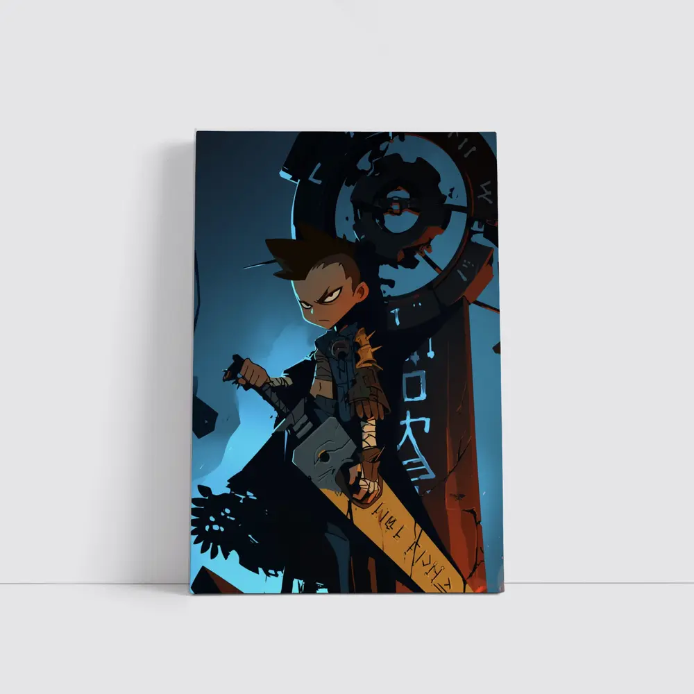 Anime Warrior Boy Dark Fantasy Art – Wall Art