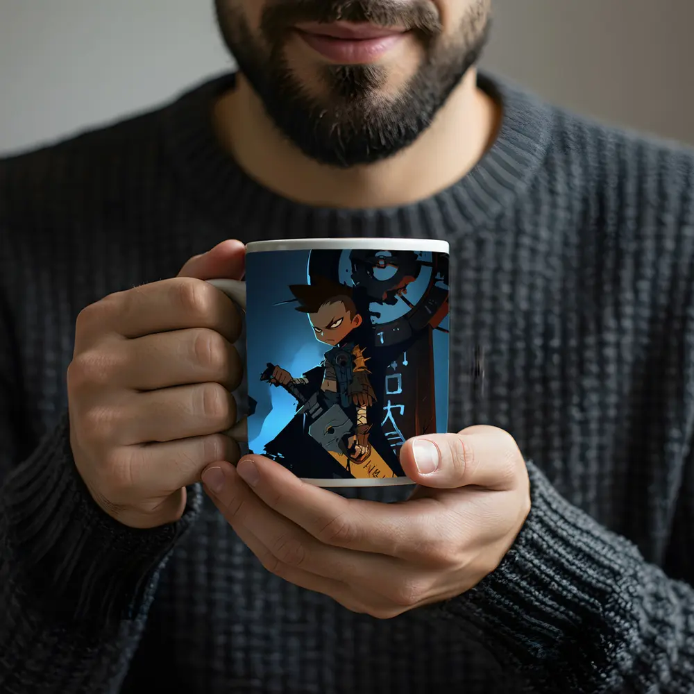 Anime Warrior Boy Dark Fantasy Art – Mugs