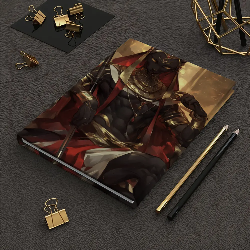 Egyptian Cat God Golden Throne Fantasy Art – Notebooks