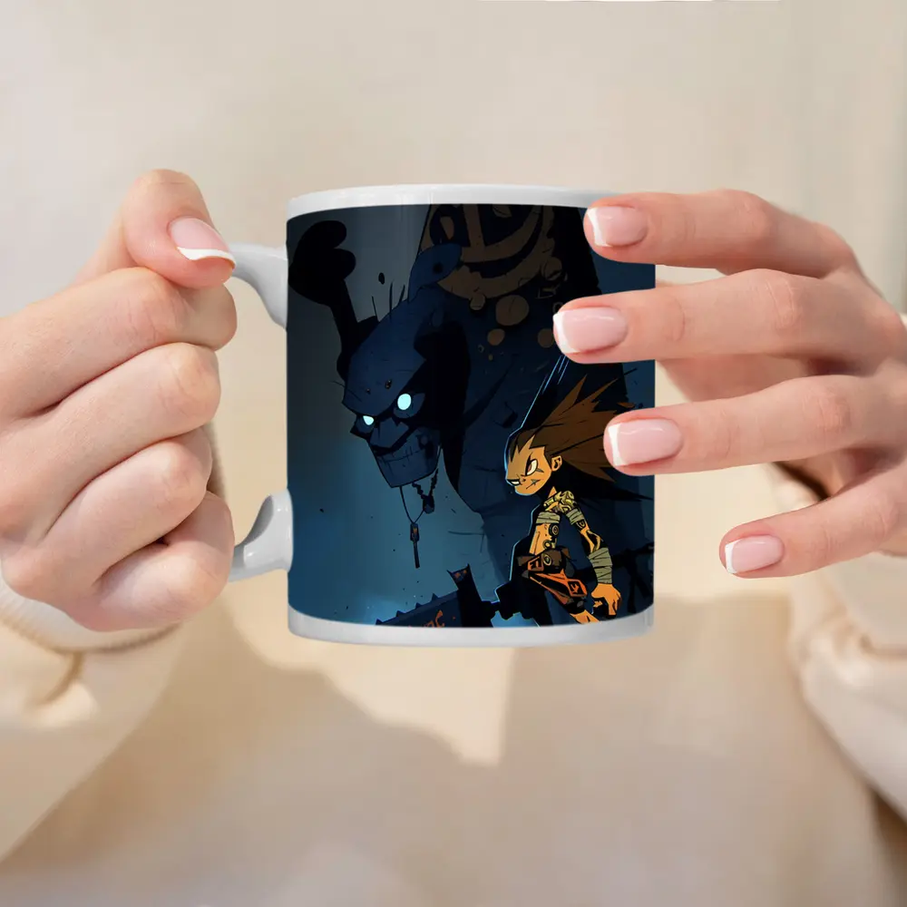 Anime Boy Dark Monster Night Scene – Mugs