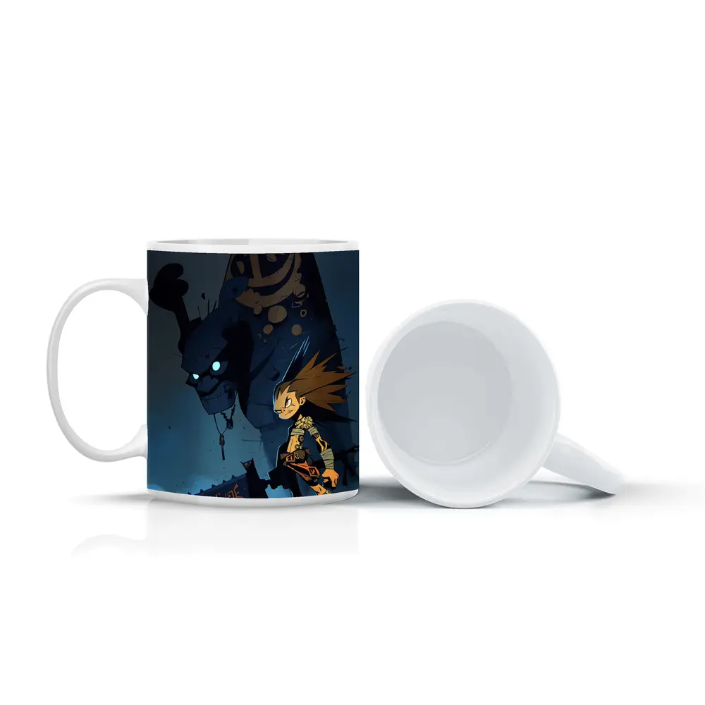 Anime Boy Dark Monster Night Scene – Mugs