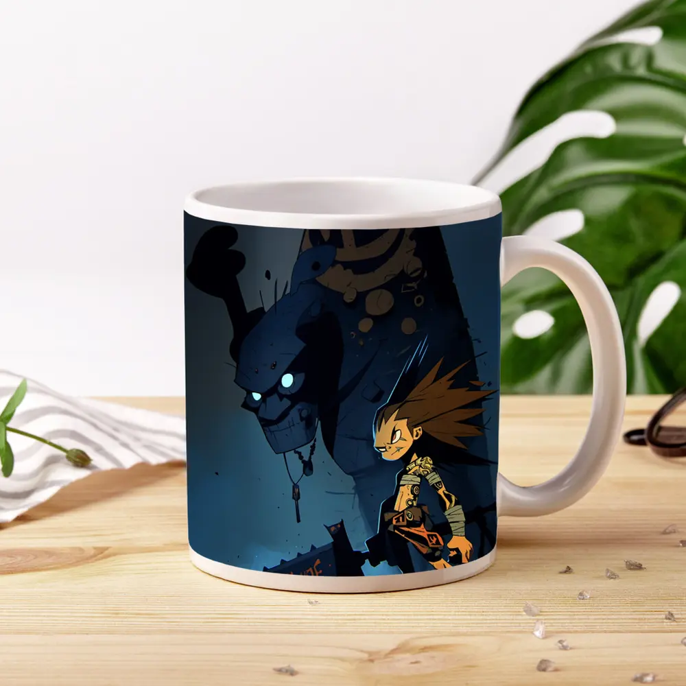 Anime Boy Dark Monster Night Scene – Mugs