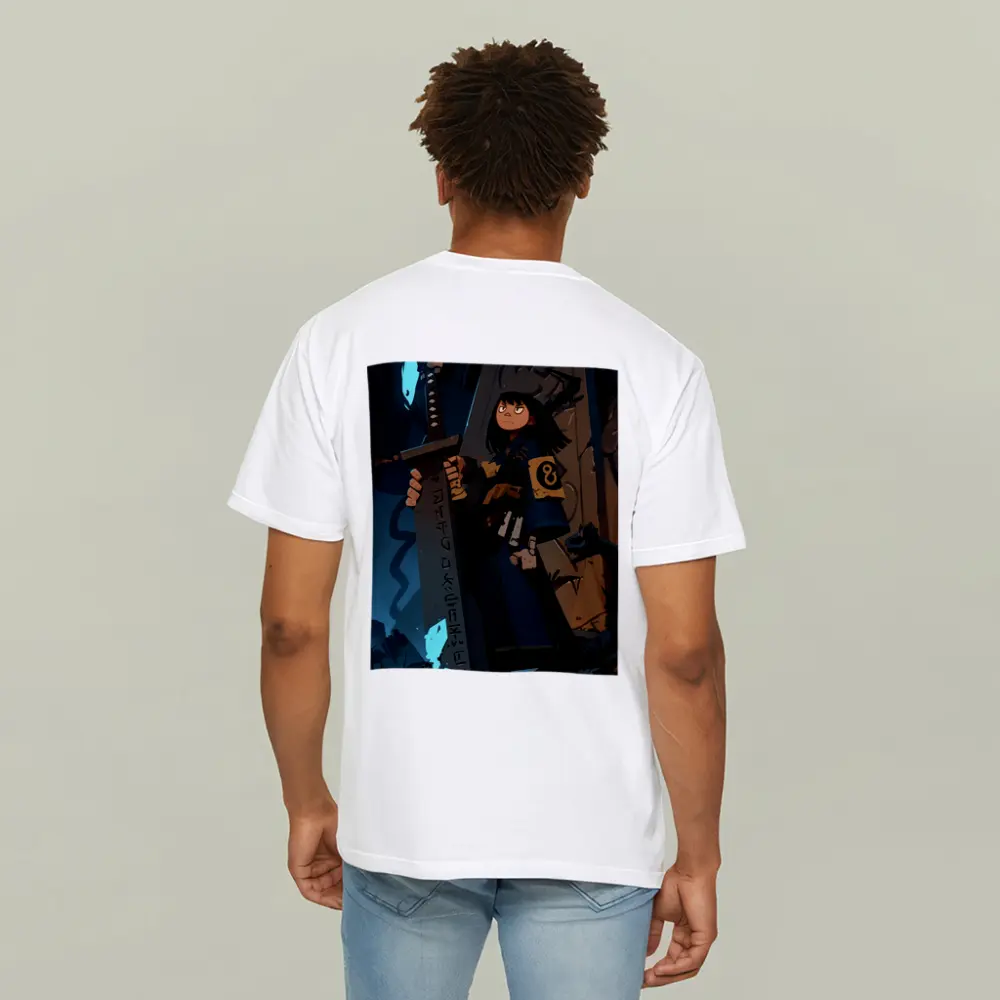 Anime Warrior Girl Holding Ancient Rune Sword – T-Shirts