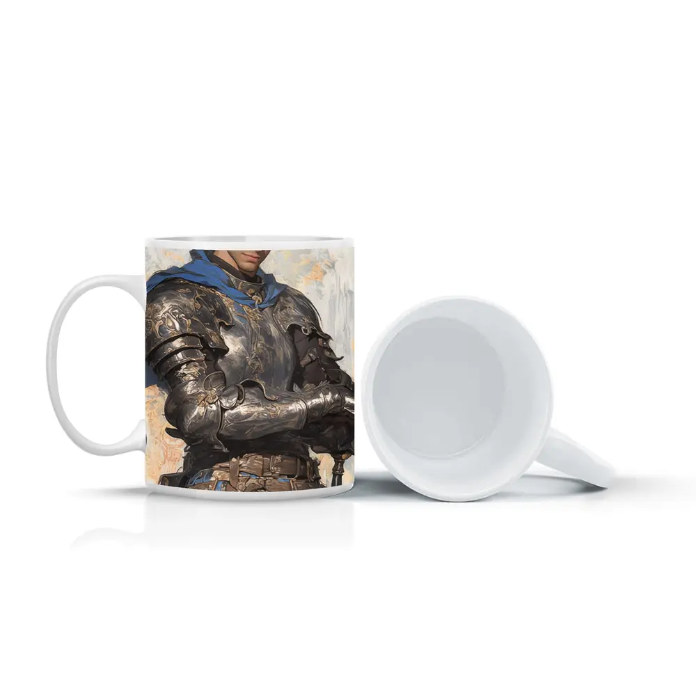 Knight Warrior Blue Cape Fantasy Art – Mugs