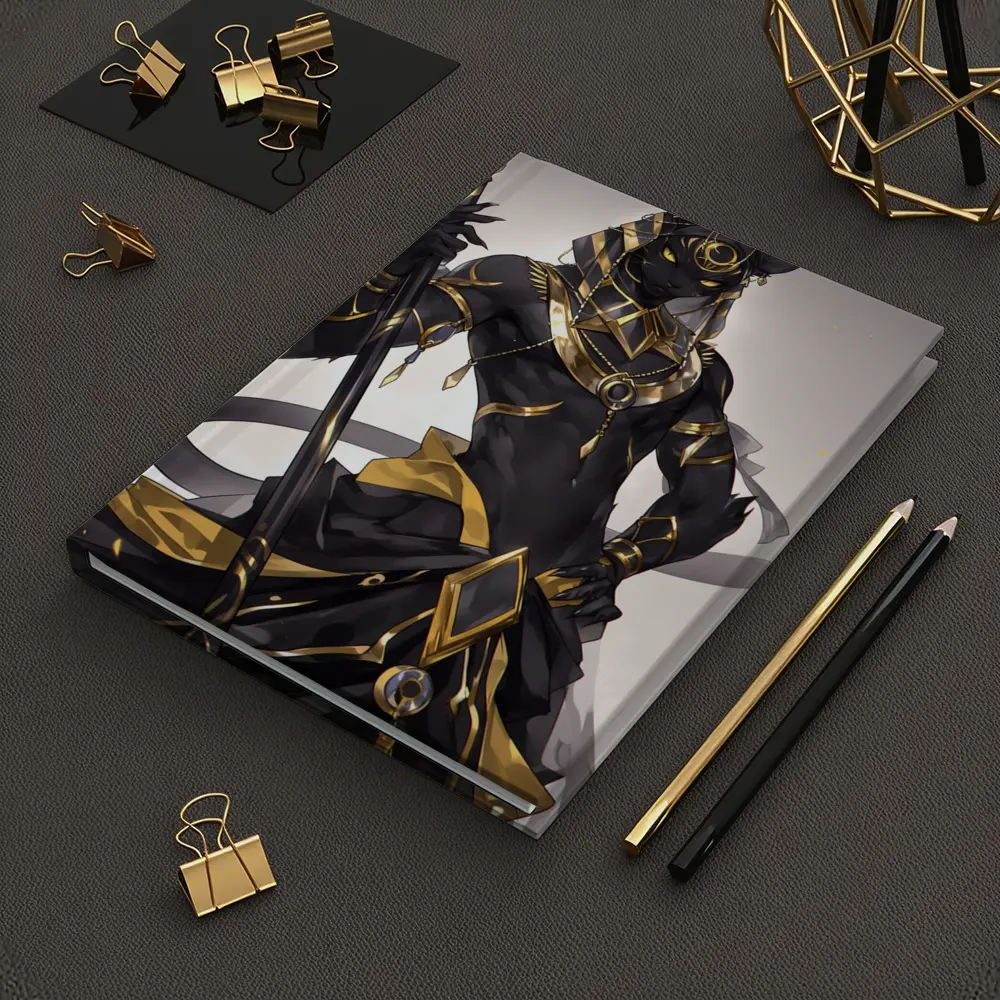 Anime Egyptian Cat God Black Gold – Notebooks