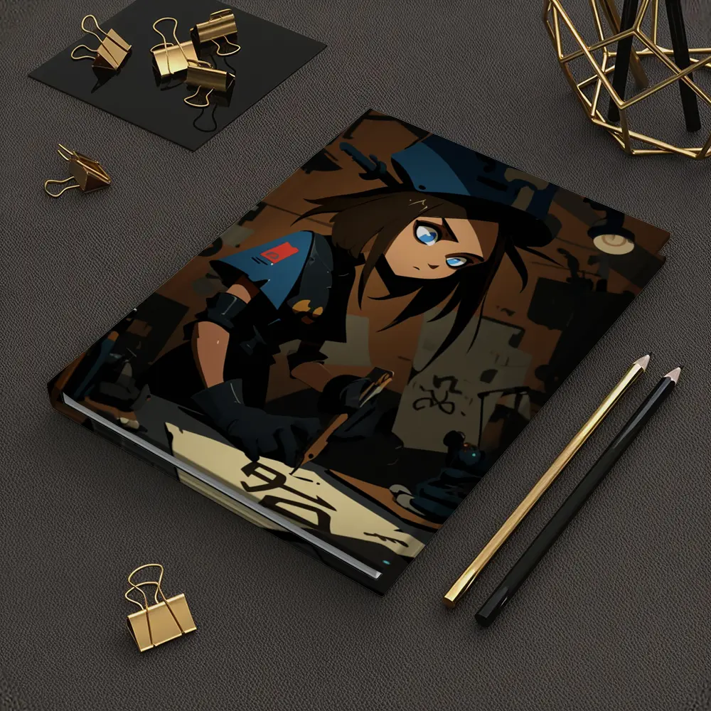 Anime Girl Writing Dark Workshop Scene – Notebooks