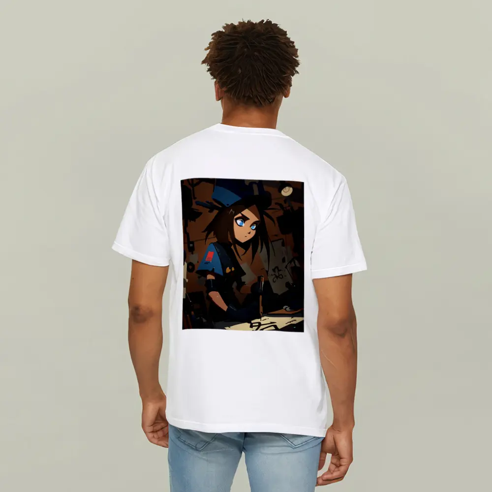 Anime Girl Writing Dark Workshop Scene – T-Shirts