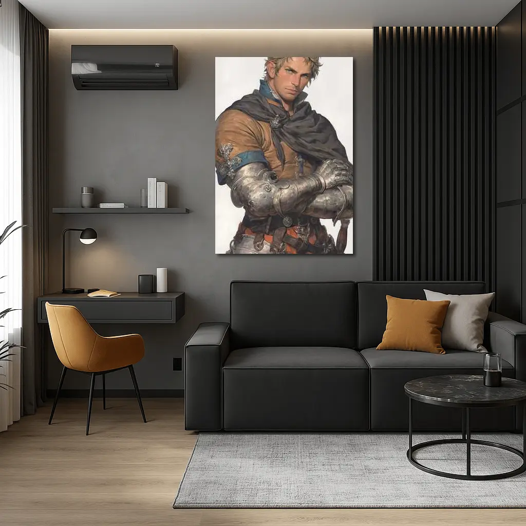 Medieval Knight Warrior Fantasy Art Portrait – Wall Art
