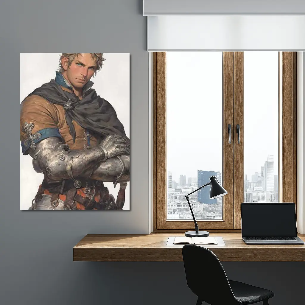 Medieval Knight Warrior Fantasy Art Portrait – Wall Art