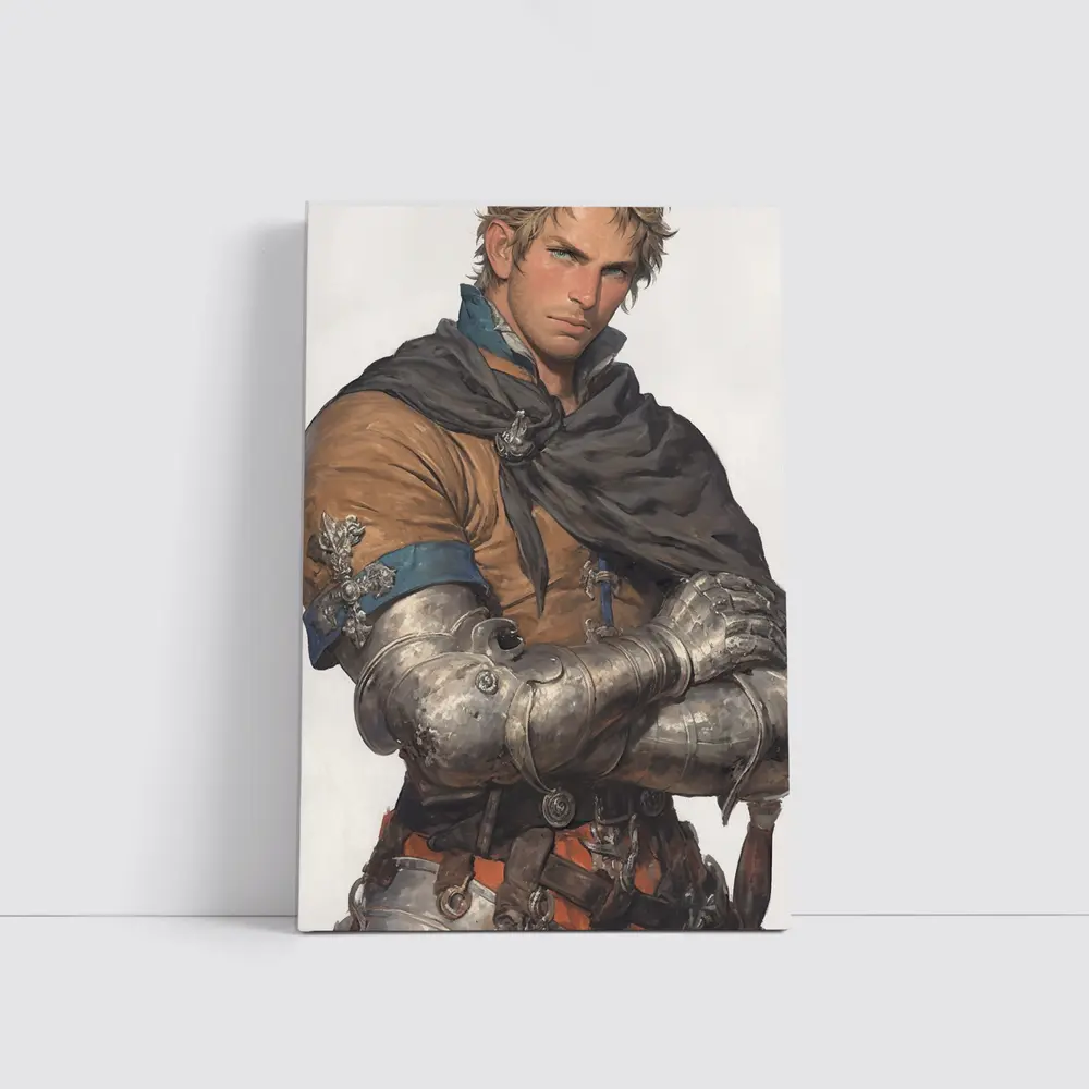 Medieval Knight Warrior Fantasy Art Portrait – Wall Art