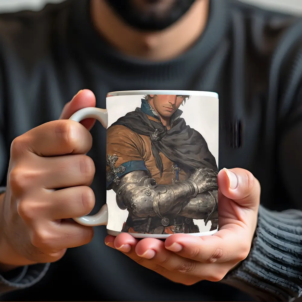 Medieval Knight Warrior Fantasy Art Portrait – Mugs