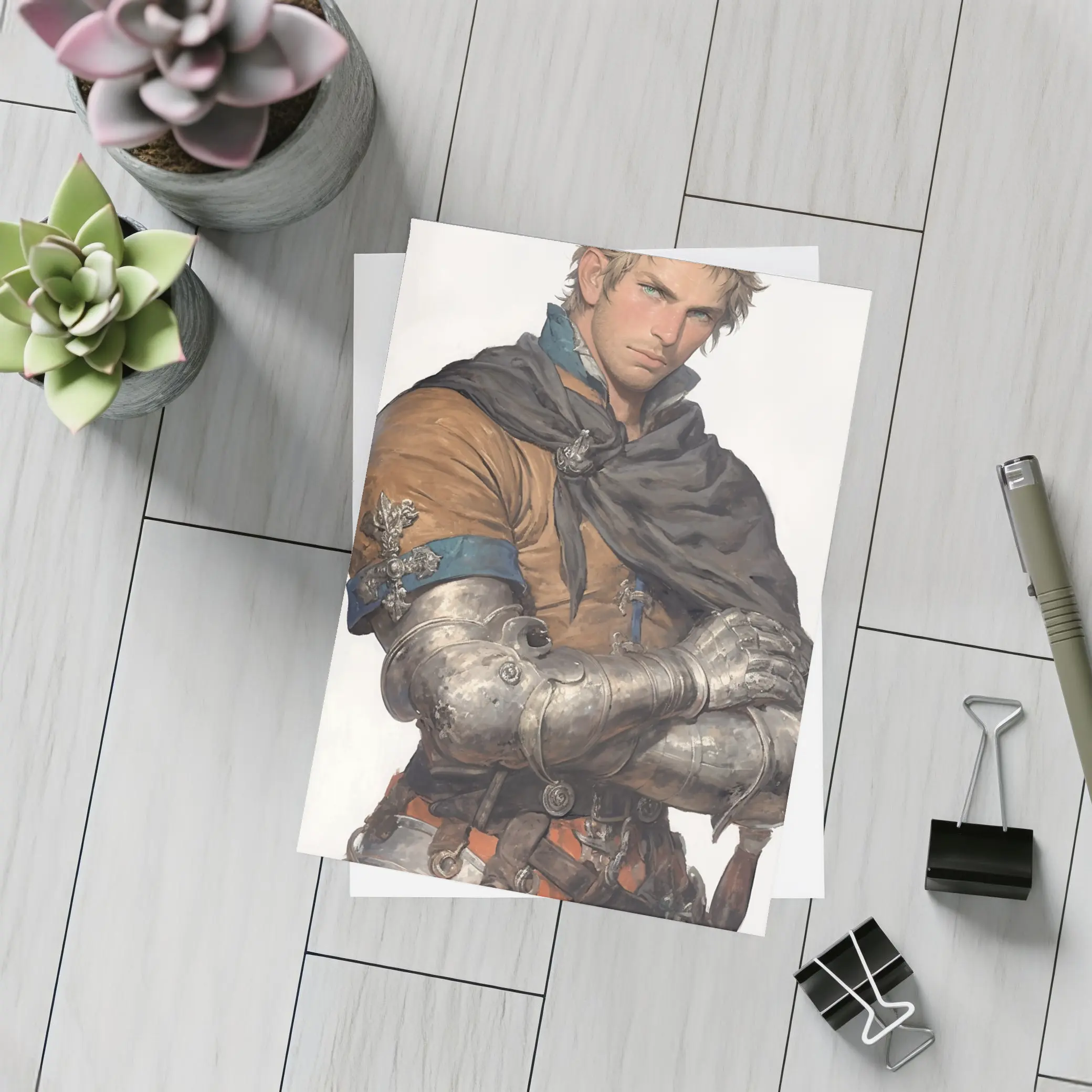 Medieval Knight Warrior Fantasy Art Portrait – Postcards
