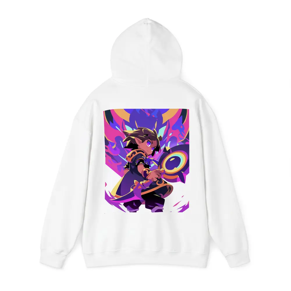 Anime Mage Child With Magic Staff Purple – Hoodies