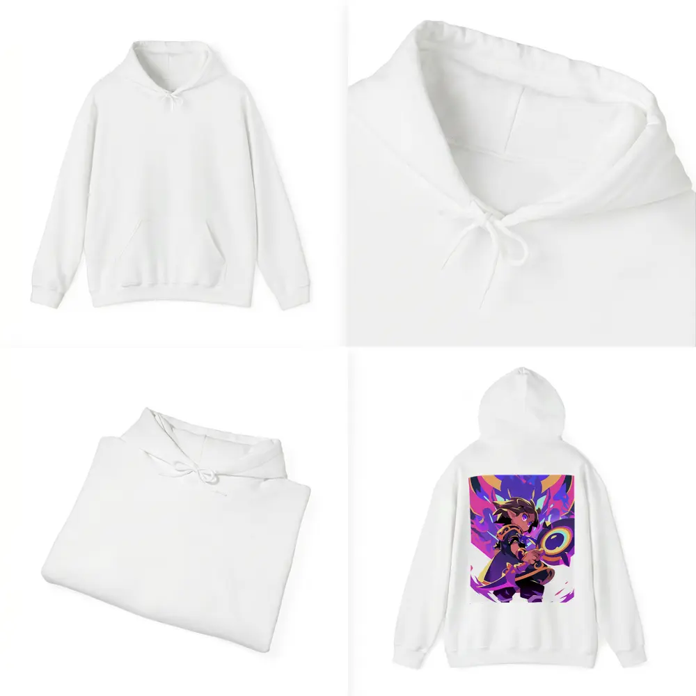 Anime Mage Child With Magic Staff Purple – Hoodies