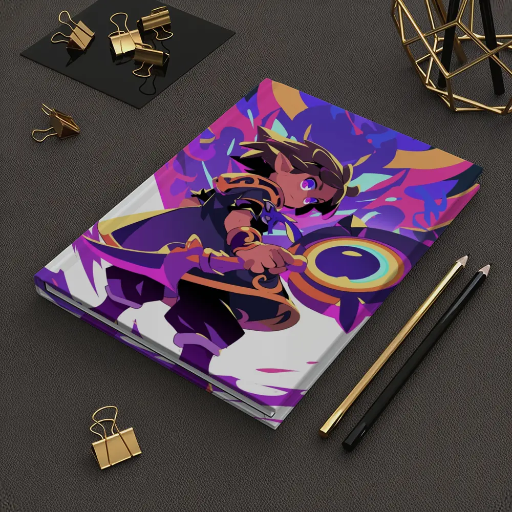 Anime Mage Child With Magic Staff Purple – Notebooks