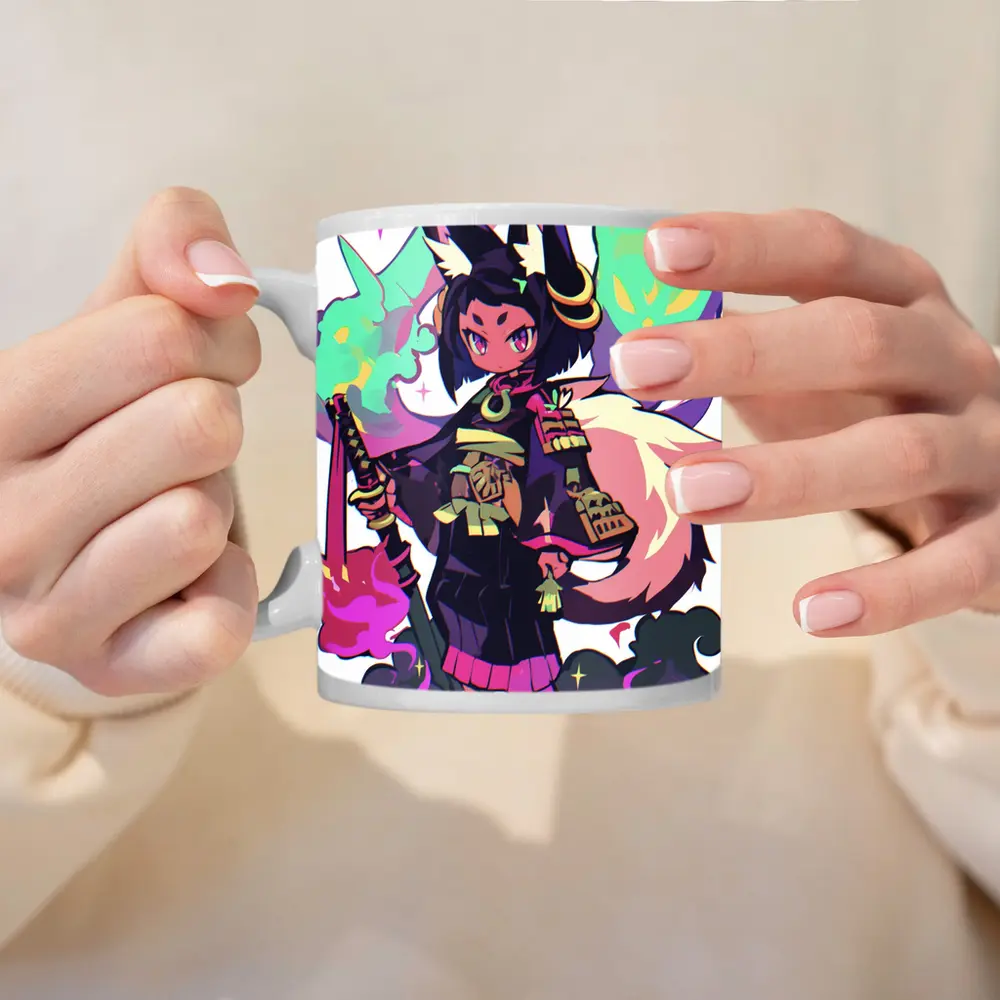 Anime Fox Girl Warrior Fantasy Art – Mugs