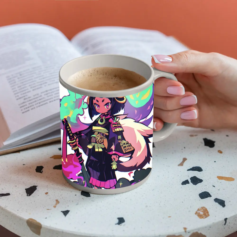 Anime Fox Girl Warrior Fantasy Art – Mugs