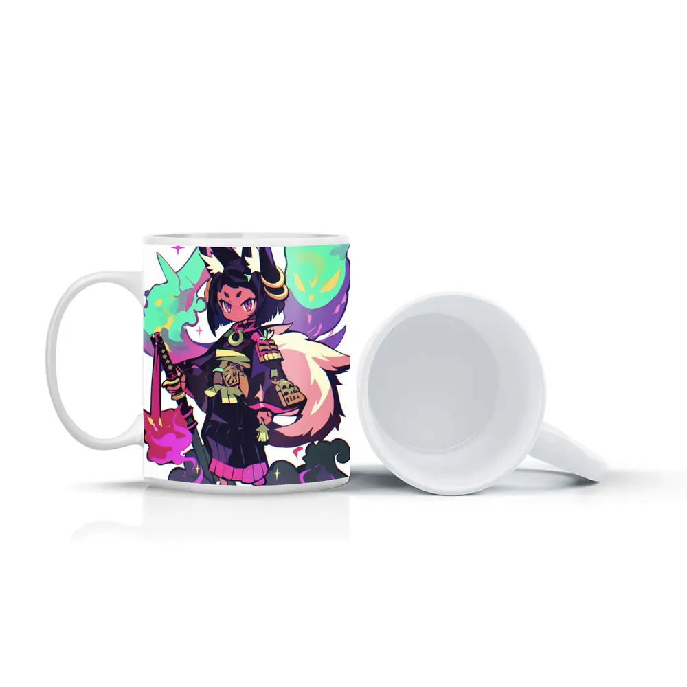 Anime Fox Girl Warrior Fantasy Art – Mugs