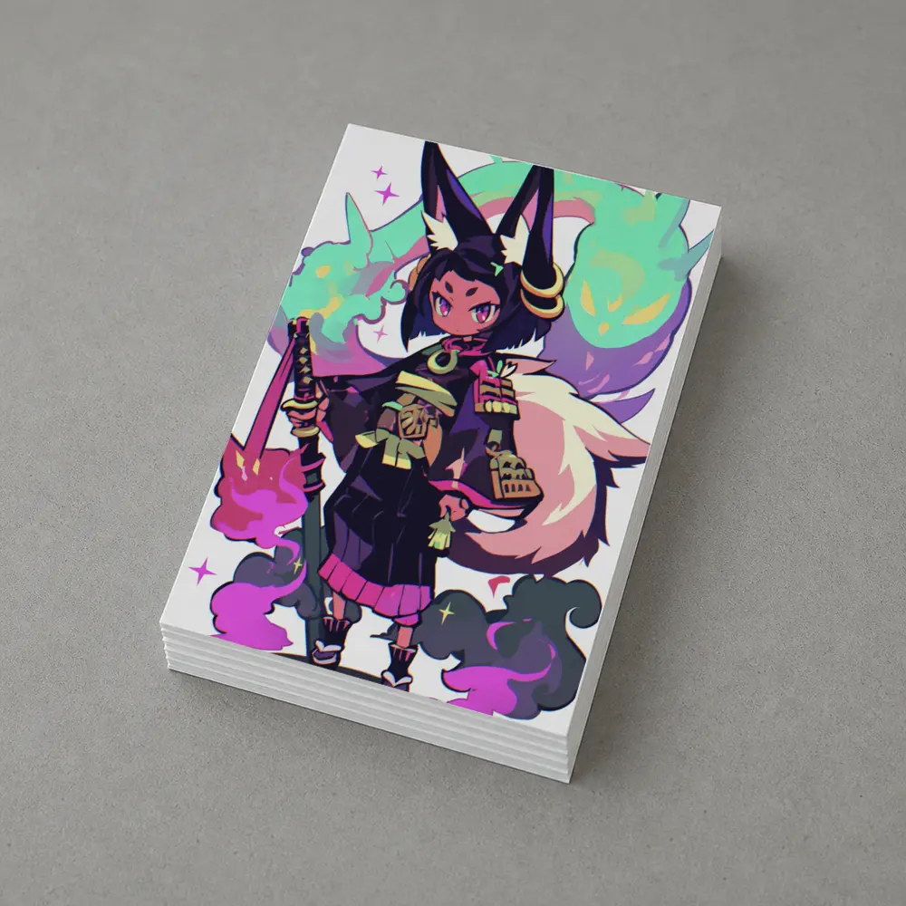 Anime Fox Girl Warrior Fantasy Art – Postcards