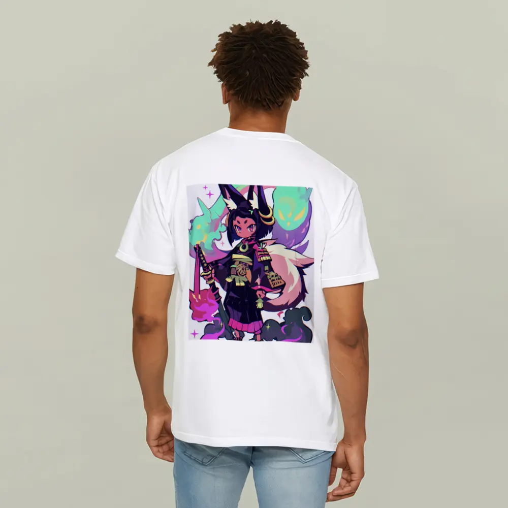 Anime Fox Girl Warrior Fantasy Art – T-Shirts