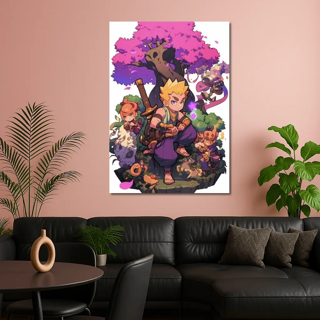 Anime Warrior Boy Fantasy Forest Adventure – Wall Art