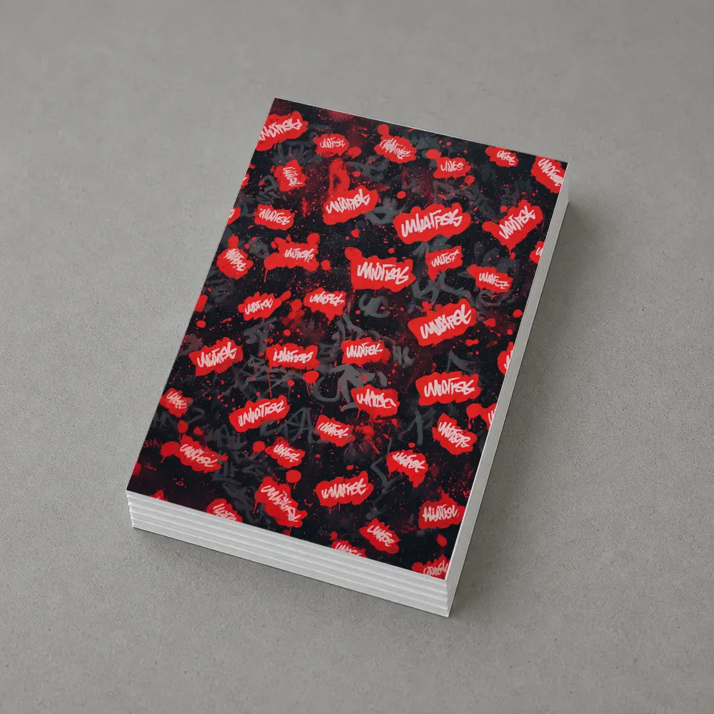 Red Graffiti Tags Black Dark Background – Postcards