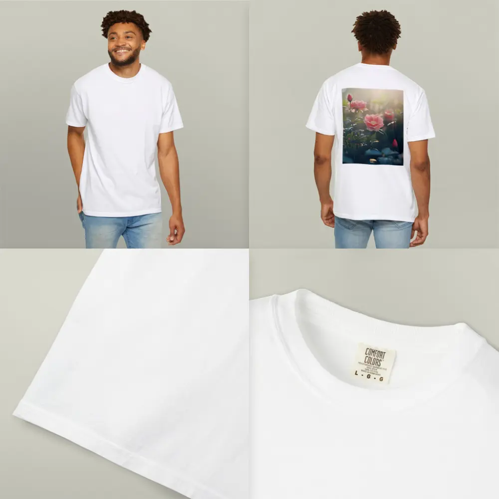Pink Roses Garden Soft Sunlight Bokeh – T-Shirts