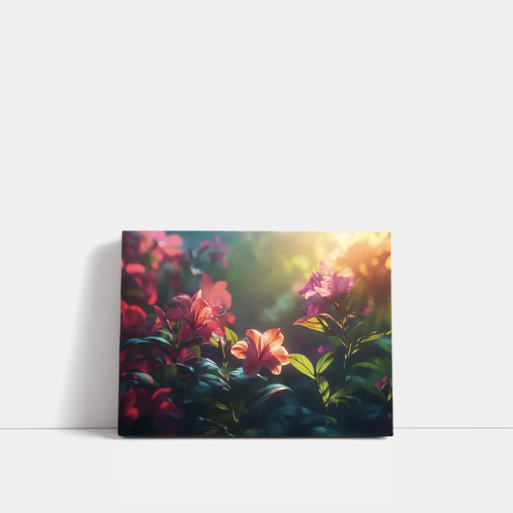 Tropical Lilies Blooming in Warm Sunlight – Wall Art
