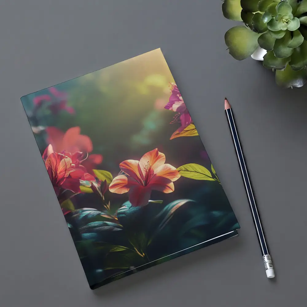 Tropical Lilies Blooming in Warm Sunlight – Notebooks