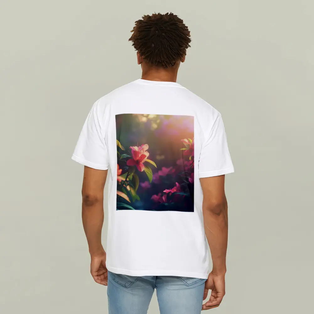Pink Azalea Flowers Warm Garden Sunlight – T-Shirts