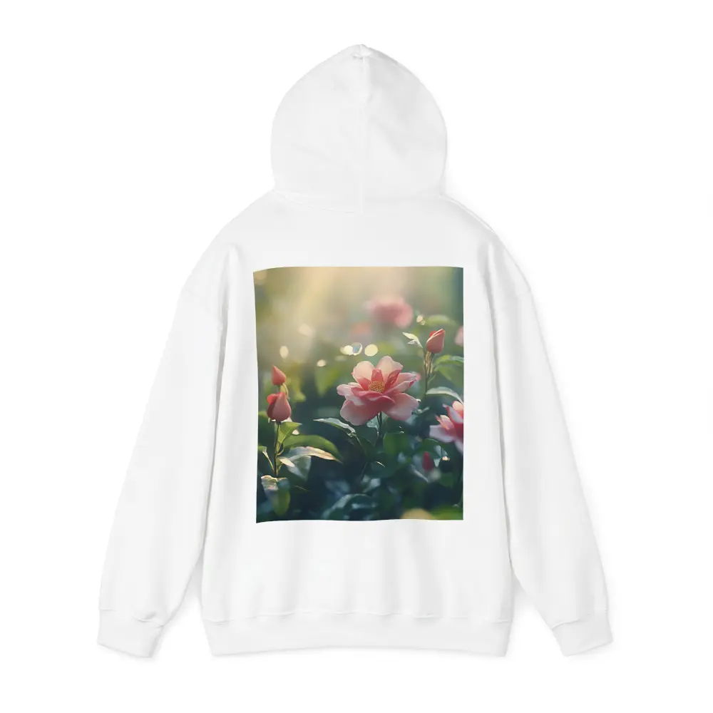 Pink Roses Blooming in Sunny Garden – Hoodies