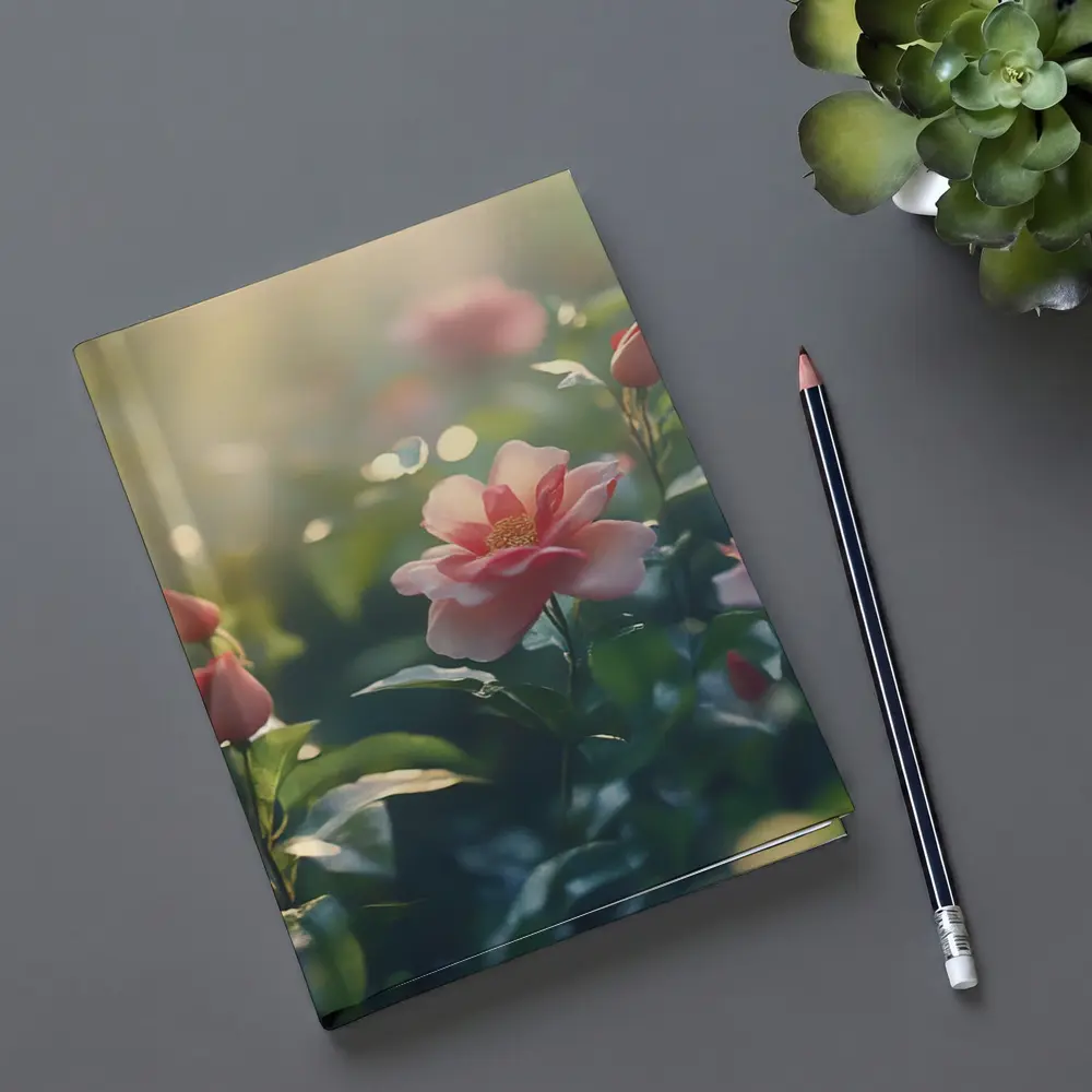 Pink Roses Blooming in Sunny Garden – Notebooks