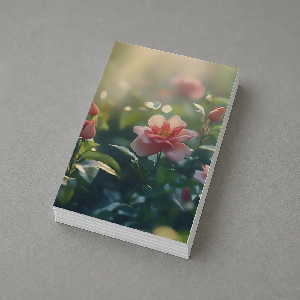 Pink Roses Blooming in Sunny Garden – Postcards