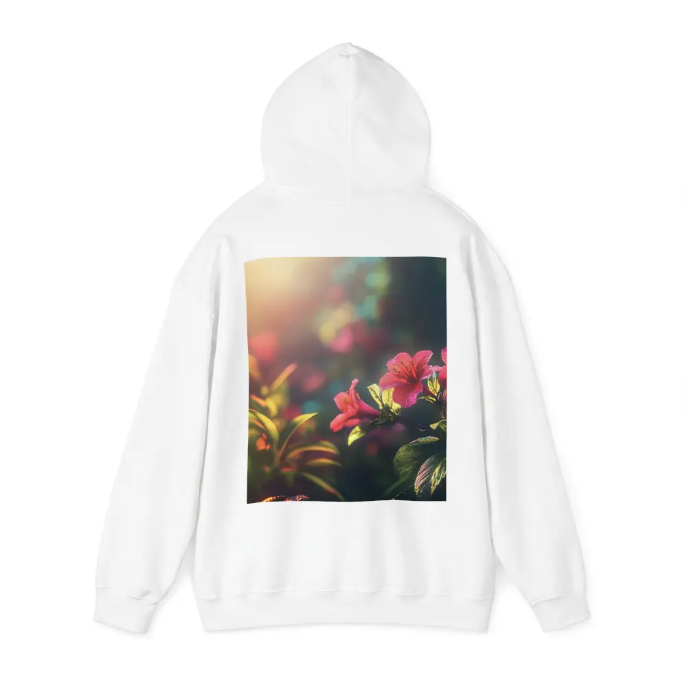 Pink Tropical Flowers Warm Sunlit Garden – Hoodies