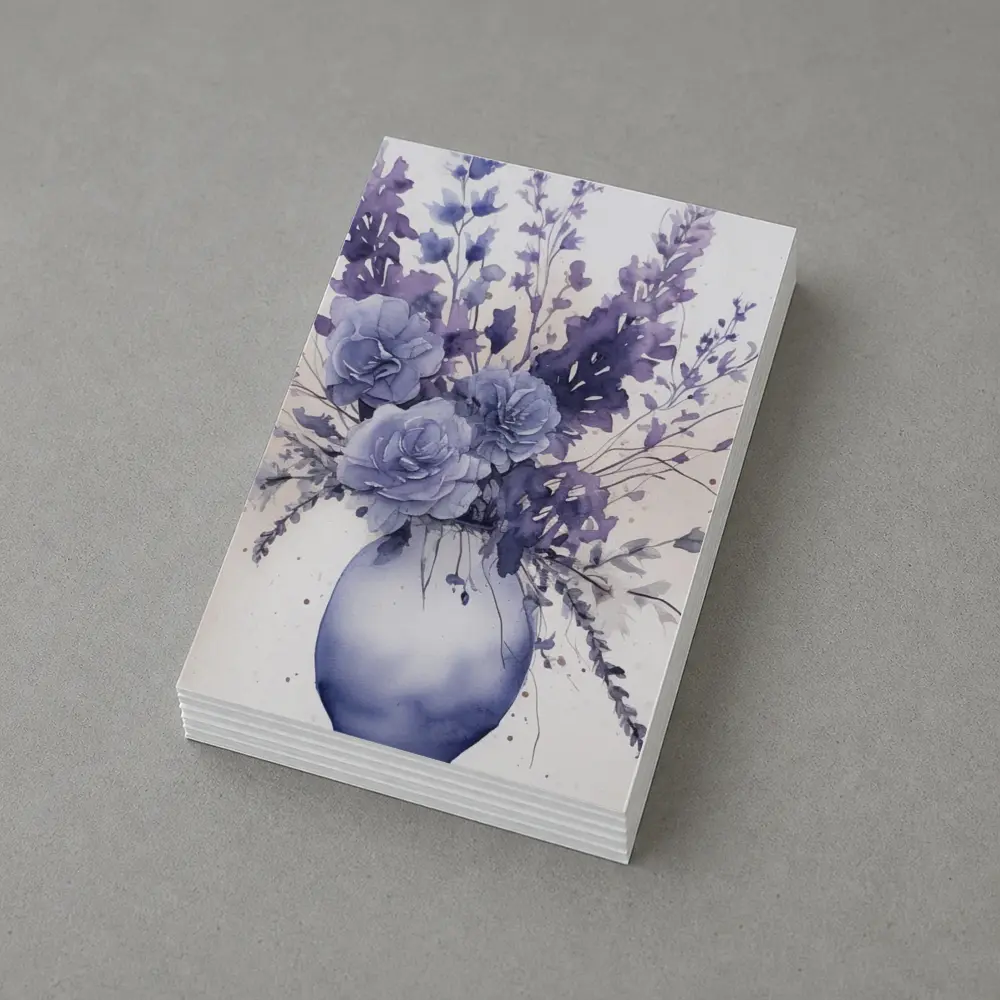 Purple Roses Lavender Bouquet Watercolor White Background – Postcards