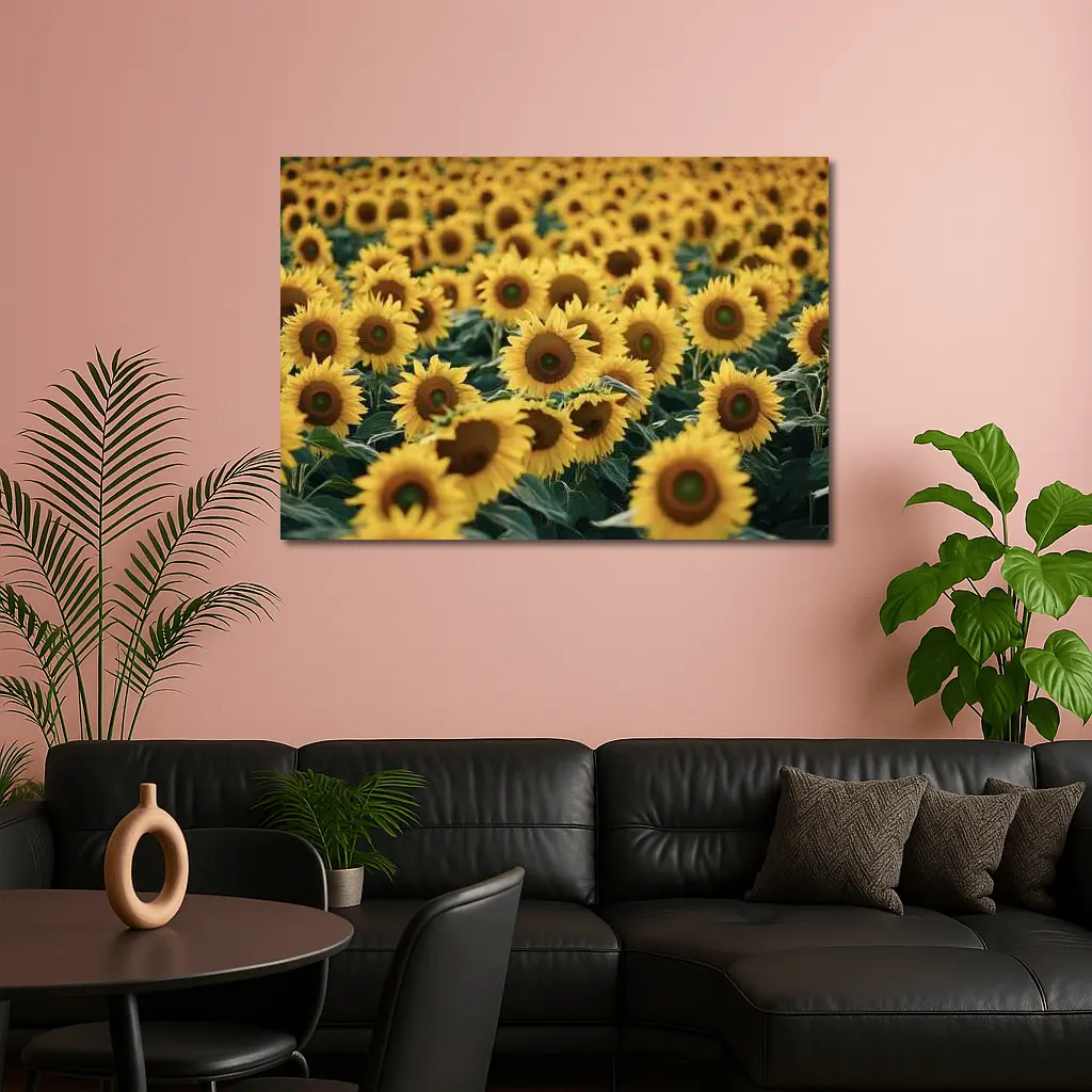 Sunflower Field Yellow Blooms Summer Landscape – Wall Art