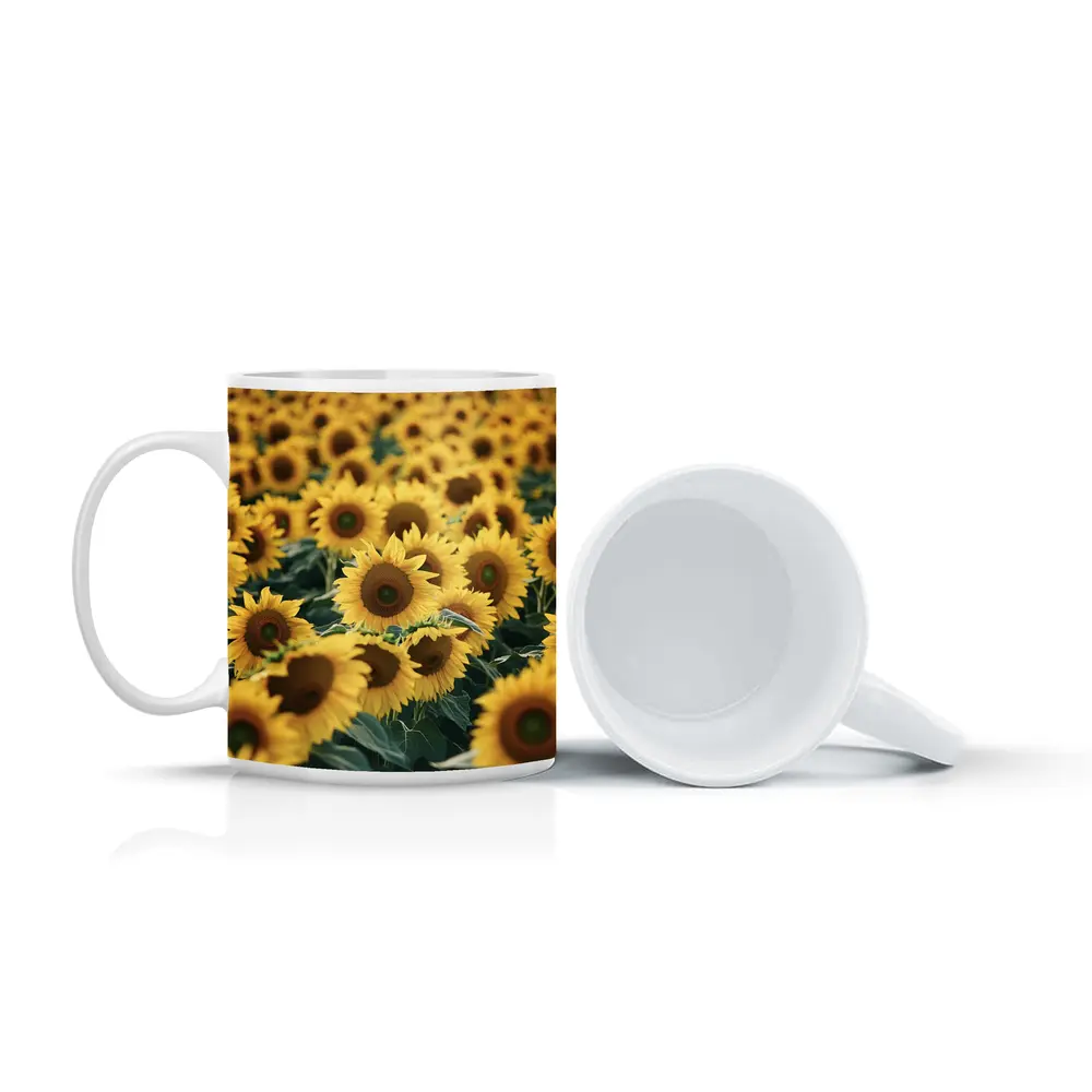 Sunflower Field Yellow Blooms Summer Landscape – Mugs