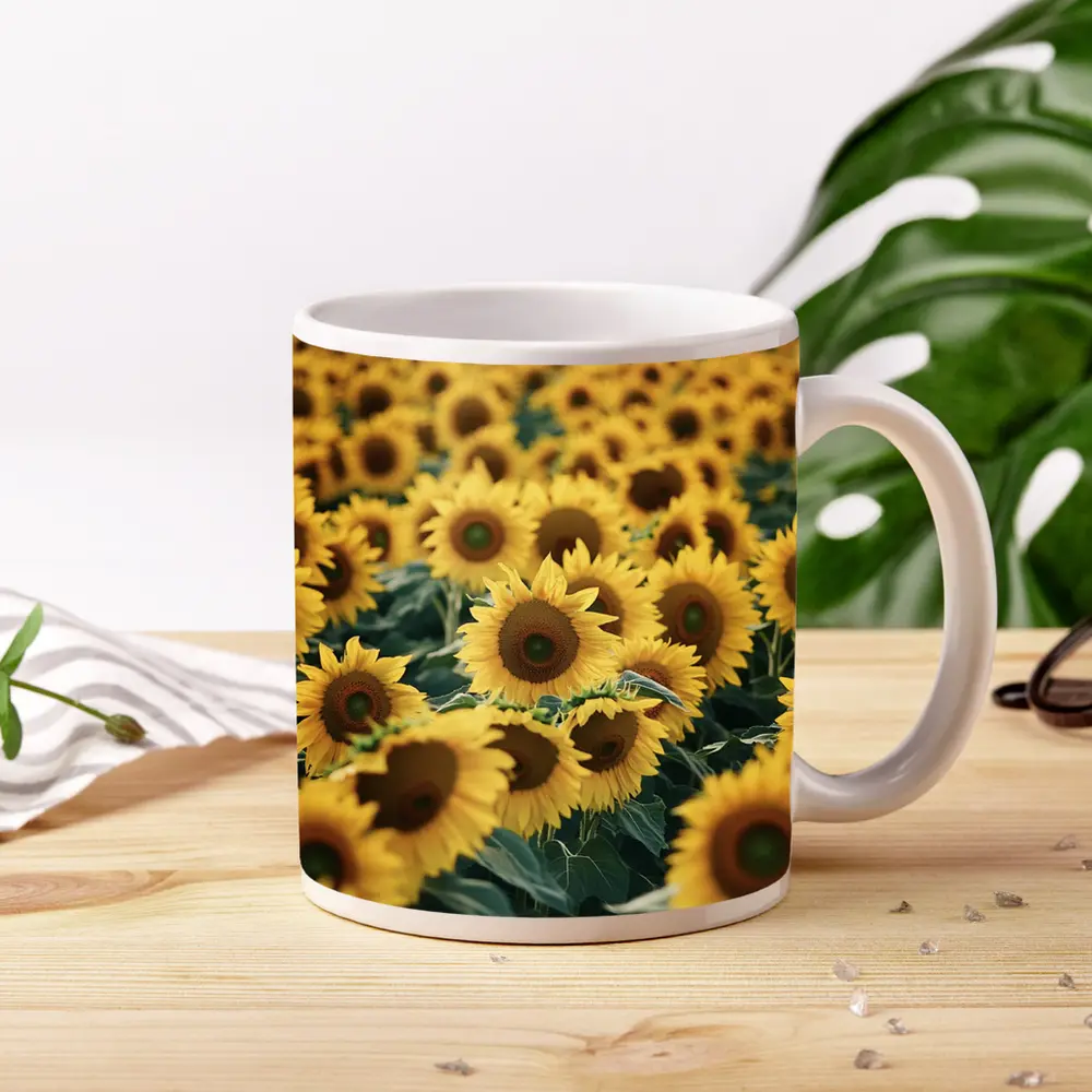 Sunflower Field Yellow Blooms Summer Landscape – Mugs