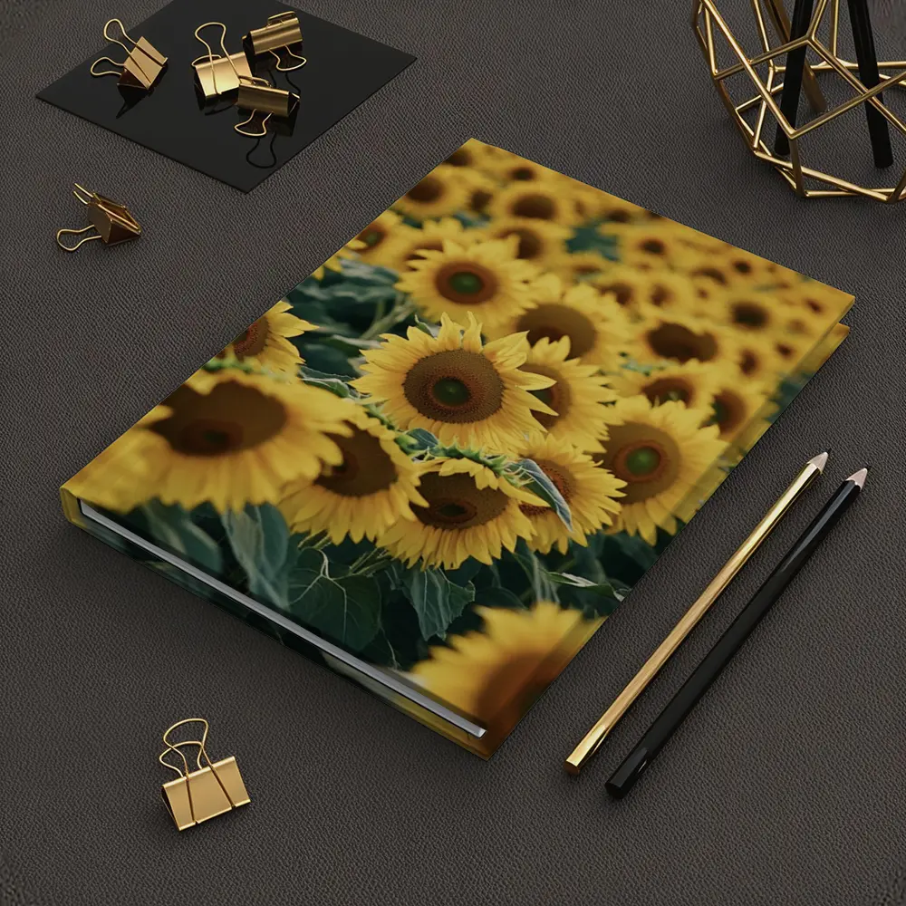 Sunflower Field Yellow Blooms Summer Landscape – Notebooks