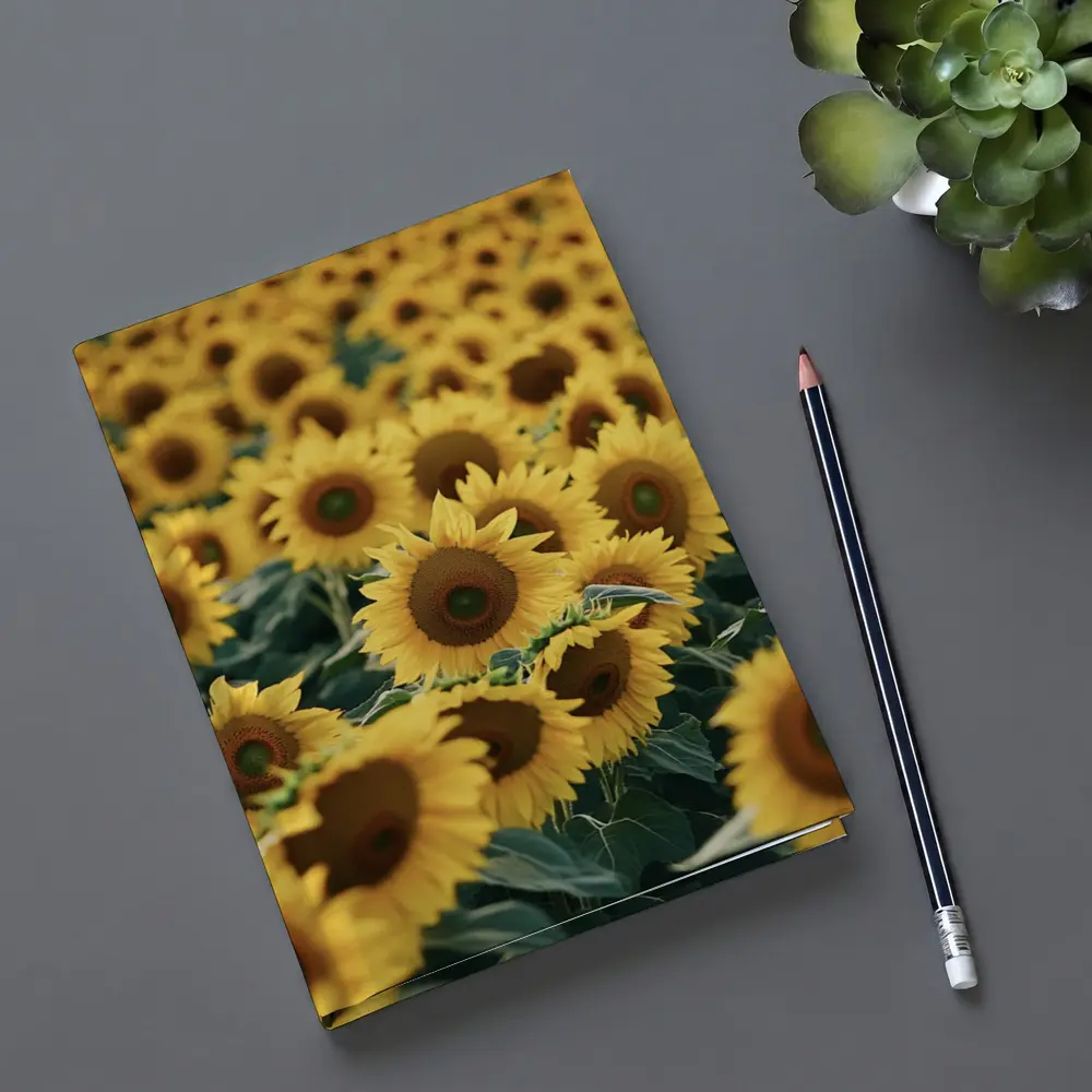 Sunflower Field Yellow Blooms Summer Landscape – Notebooks
