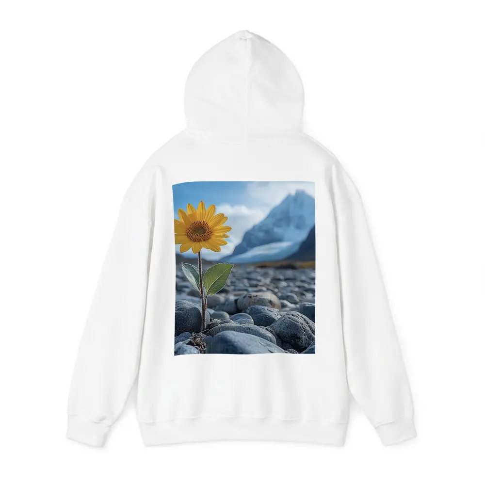 Sunflower Growing Rocky Mountain Glacier Landscape – Hoodies
