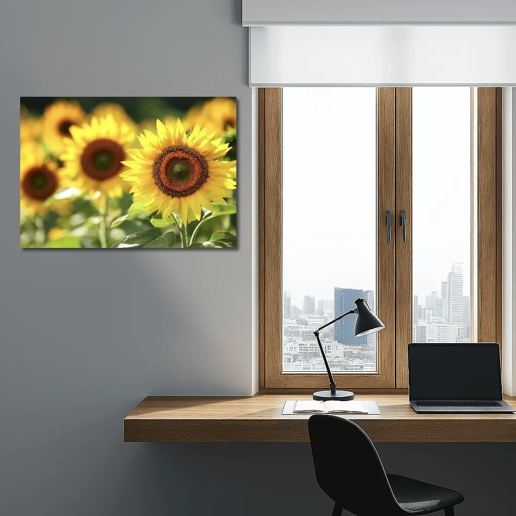 Sunflower Field Close Up Yellow Blooms – Wall Art