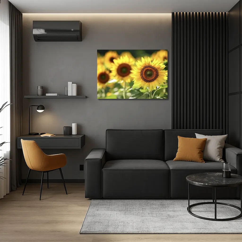 Sunflower Field Close Up Yellow Blooms – Wall Art