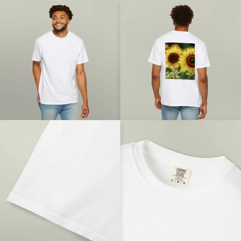 Sunflower Field Close Up Yellow Blooms – T-Shirts