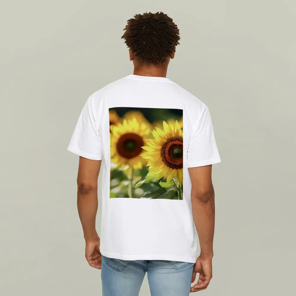 Sunflower Field Close Up Yellow Blooms – T-Shirts