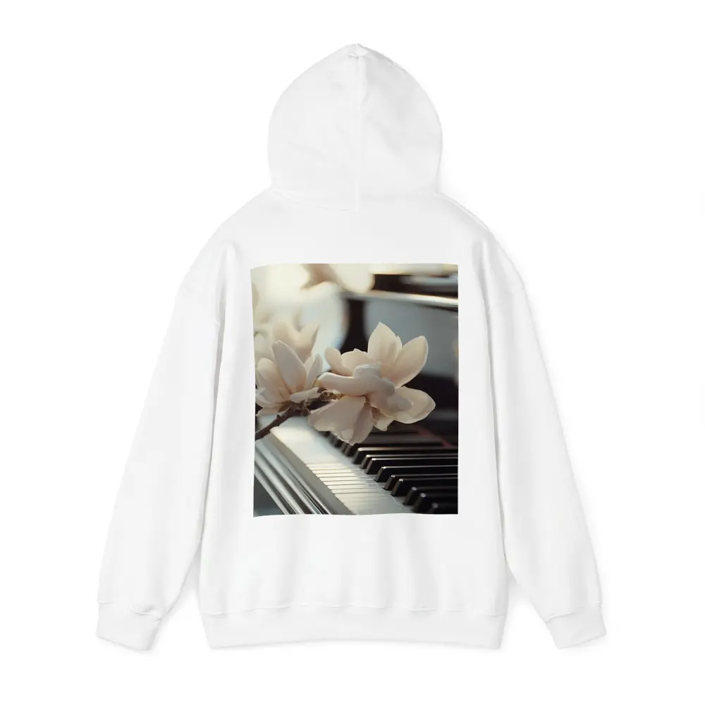 Magnolia Branch Resting On Grand Piano Keys – Hoodies