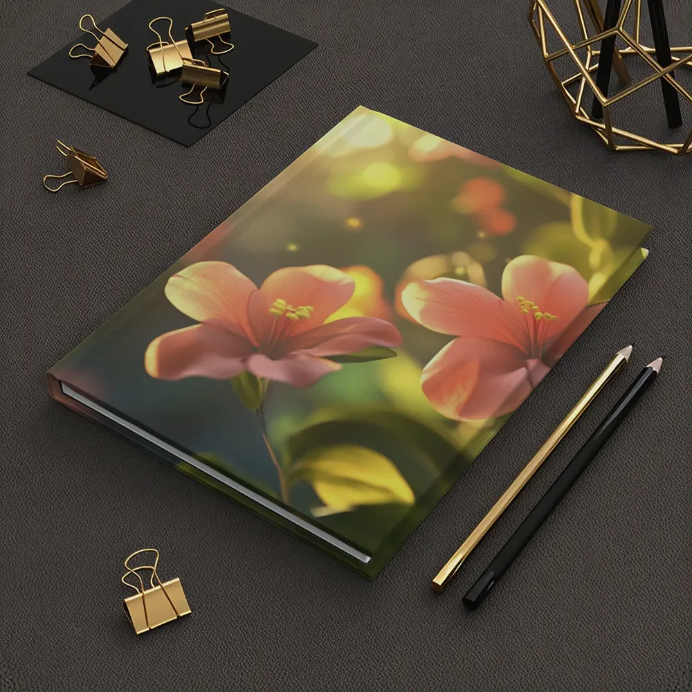 Pink Hibiscus Flowers Soft Sunlight Bokeh – Notebooks