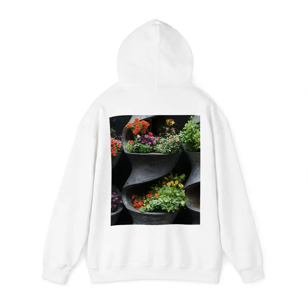 Colorful Flowers In Dark Spiral Wall Planters – Hoodies