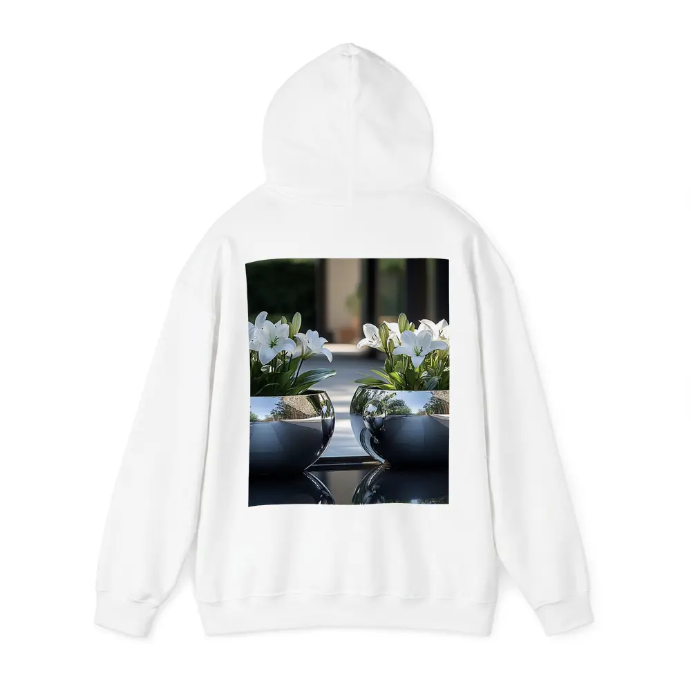 White Lilies Silver Bowl Vases Modern Interior – Hoodies