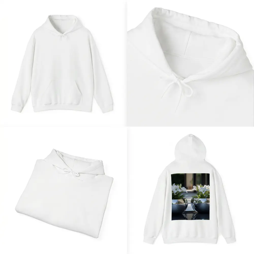 White Lilies Silver Bowl Vases Modern Interior – Hoodies